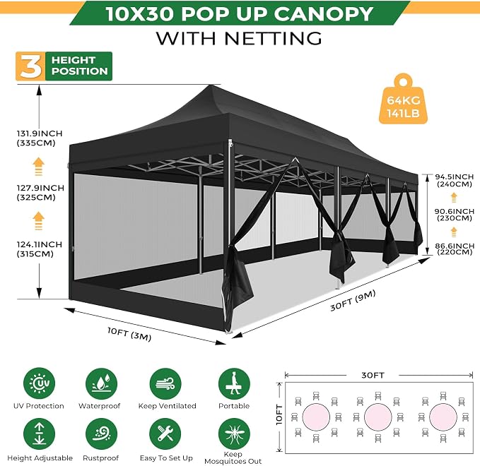 COBIZI 10x30 Heavy Duty Pop Up Canopy - Image 3