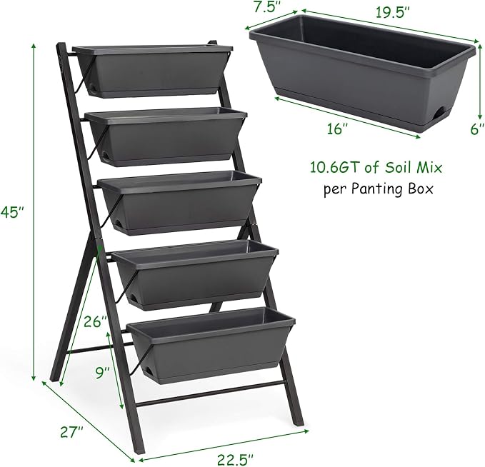 Giantex Set of 2 Vertical Raised Garden Bed, Elevated Planter Raised Beds - Image 4