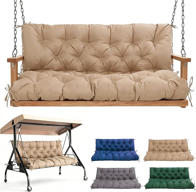 Porch Swing Cushions 60 Inch, Waterproof Patio 2 3 Seater Replacement by Unknown