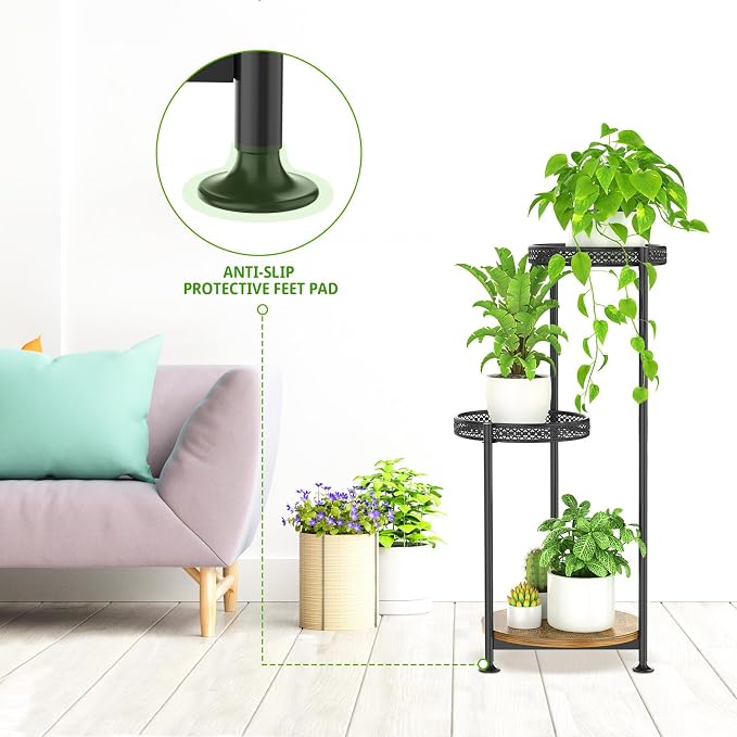 3 Tier Large Plant Stand Indoor Outdoor Clearance, Metal Flower Shelf Pot Holder - Image 7