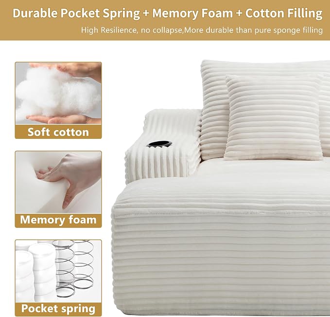 67" Oversized Chaise Lounge Chair Indoor, Soft Boneless Cloud Couch Chair - Image 6