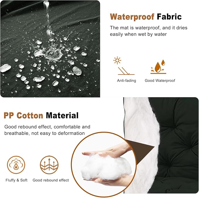 2-3 Seat Swing Replacement Cushion, Outdoor Bench Cushions - Image 3