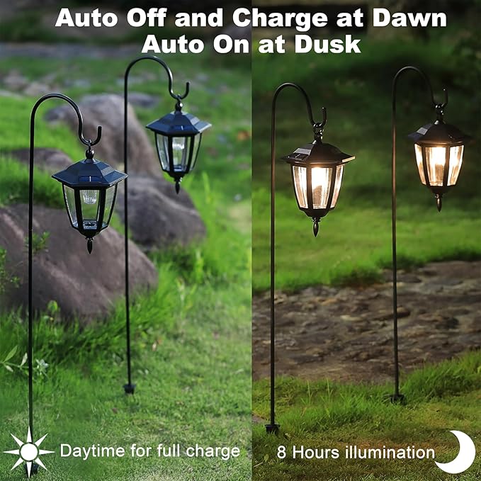 Dynaming 6 Pack Solar Hanging Lights Outdoor, Solar Powered Garden Decorative - Image 2