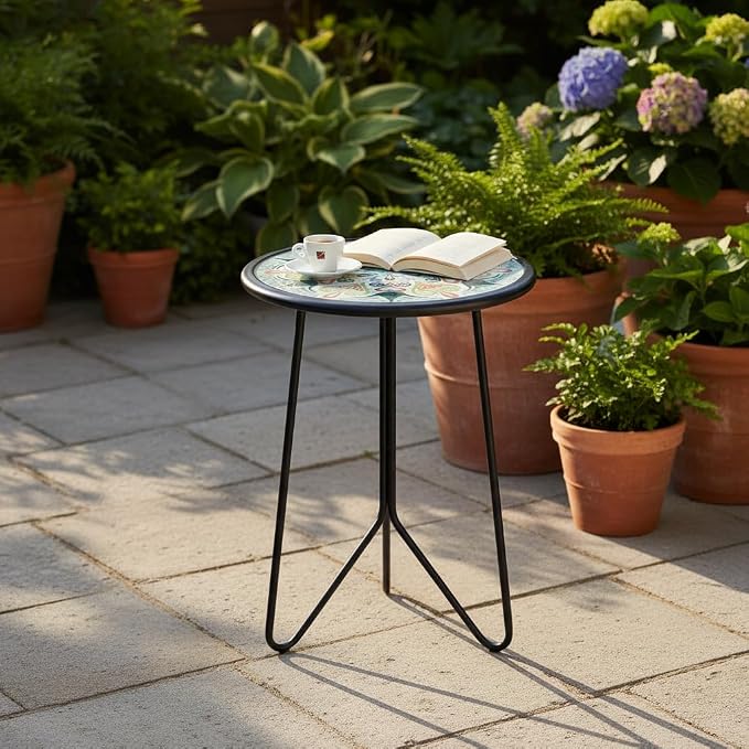LIFFY Patio Side Table, Indoor Round Accent End Table - Image 9