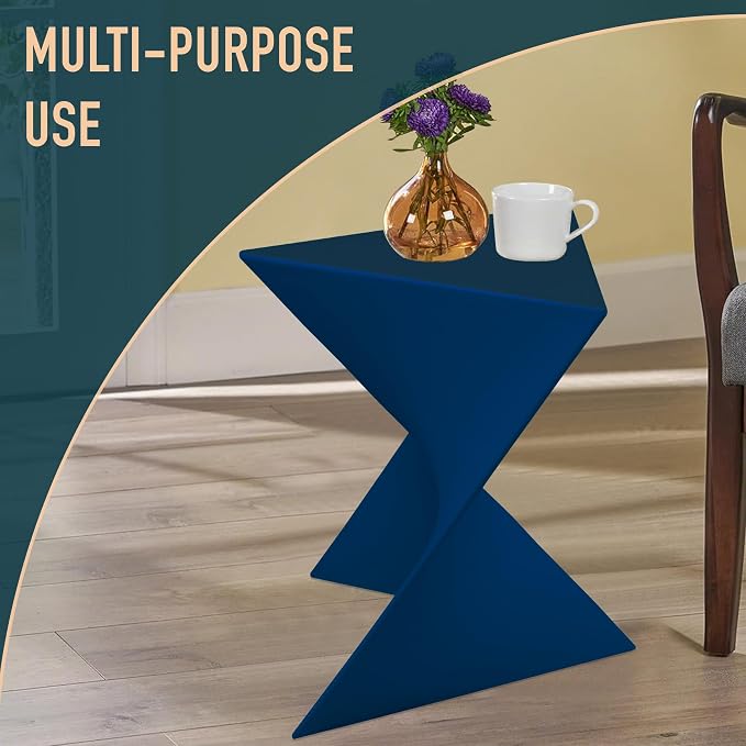 LeisureMod 15.75" Navy Blue Stackable Side Table - Image 6