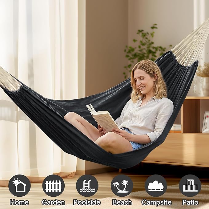 ANYOO Cotton Hammock Portable Camping Hammocks - Image 4