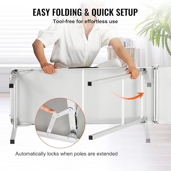 VEVOR Extra Long Folding Portable Bar Tradeshow Podium Table - Image 7