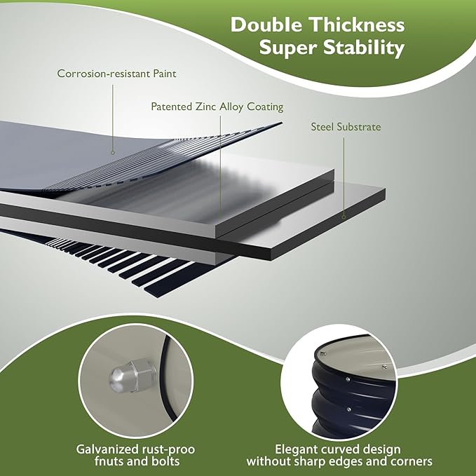 Raised Garden Bed Kit, Large Metal Raised Beds - Image 3