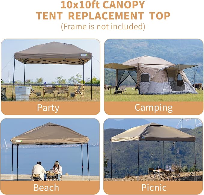 MOQI 10x10 Canopy Replacement Top Cover - Image 7