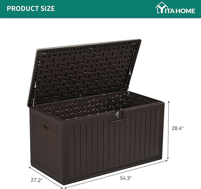 YITAHOME 150 Gallon Double-Wall Deck Box - Image 8