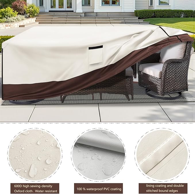 Patio Furniture Cover for 5 Pieces Set-Waterproof 600D Oxford Fabric Cover for - Image 7