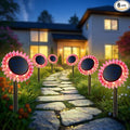 Outdoor Solar Lights, 6 Pack Led Solar Sunflower Lights, Stake/Wall 2-in-1 by GIUNN
