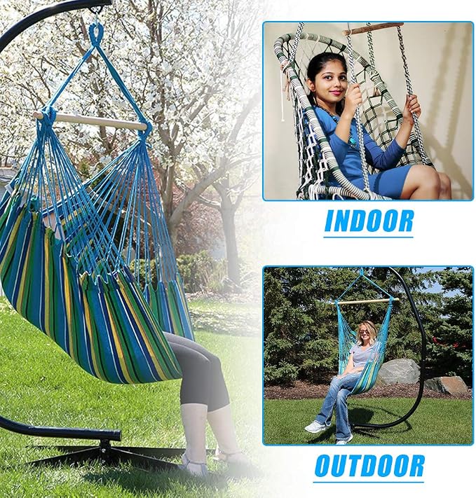 FDW Hanging Hammock Stands Hammock Chair Stands, C Stand Outdoor Solid Steel - Image 4