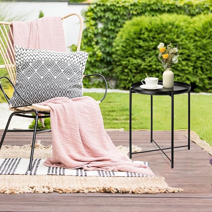 danpinera Metal Black Side Table - Image 4