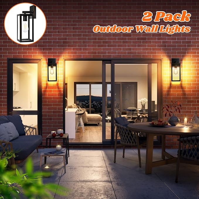 2-Pack Outdoor Lights for House, Waterproof Bronze Exterior Light Fixtures - Image 4