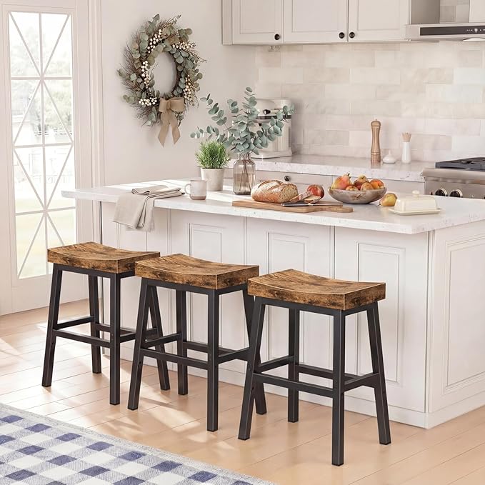 Rustic Bar Stools, 24 Inch Barstools, Counter Height Stools - Image 2