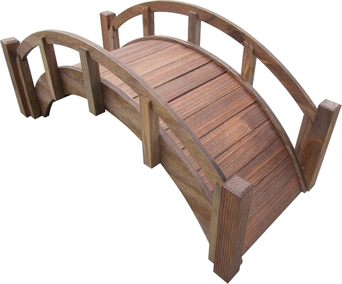SamsGazebos Miniature Japanese Wood Garden Bridge, Made in USA by Unknown
