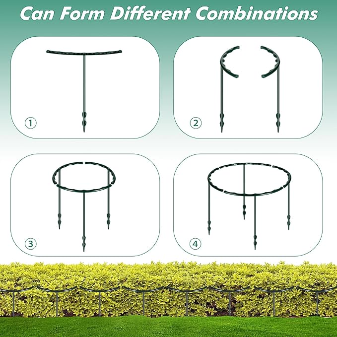 Mwellewm 10 Pack Plant Support Plant Stakes Metal Half Round Search Support - Image 4