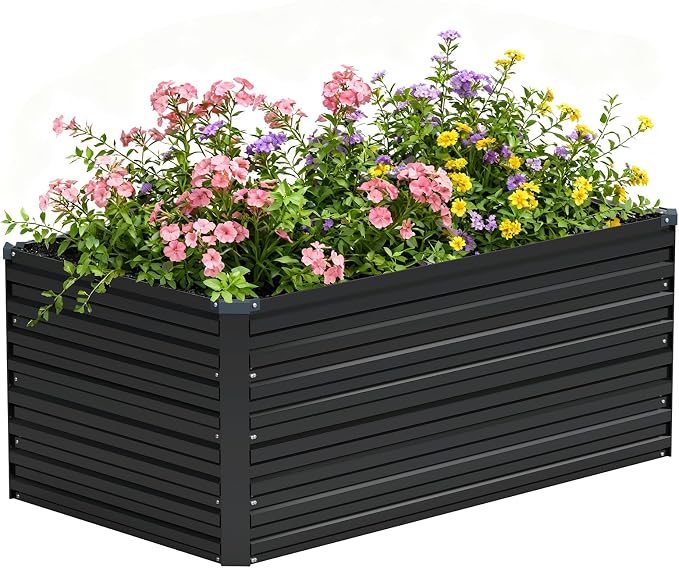 Vengarus 4x2x2FT Galvanized Raised Garden Bed Kit, Outdoor Metal Planter Box by Vengarus