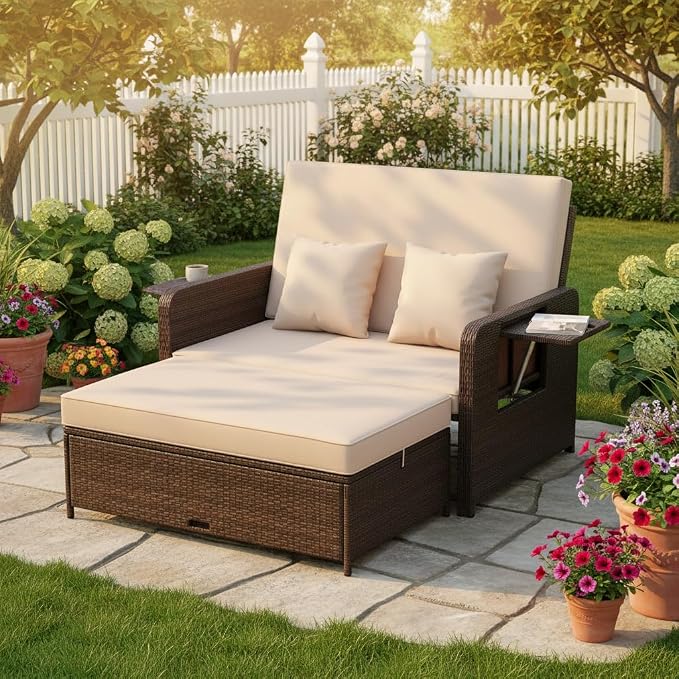Tangkula Patio Rattan Daybed - Image 2