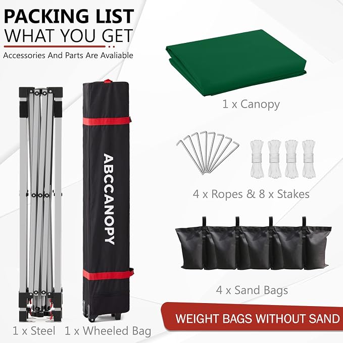 ABCCANOPY Outdoor Pop up Canopy Tent, 10x10 Instant Portable Canopy - Image 4