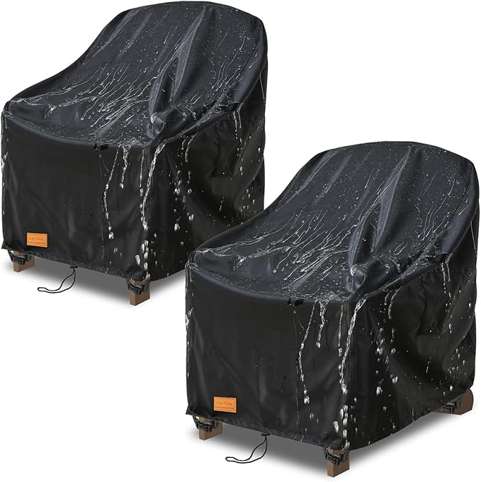 Outdoor Adirondack Chair Cover 2 Pack, Heavy Duty Patio Covers Waterproof by UNARK