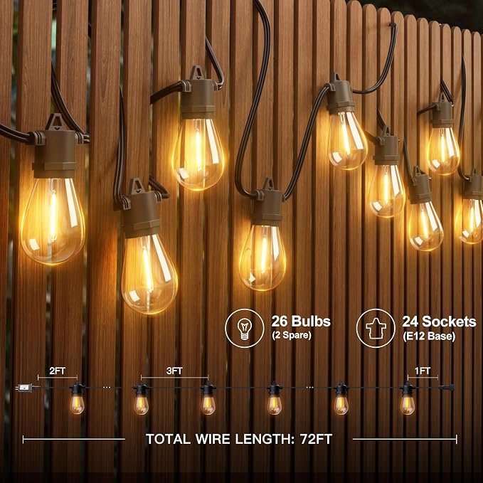 addlon 72FT LED Outdoor String Lights - Image 6