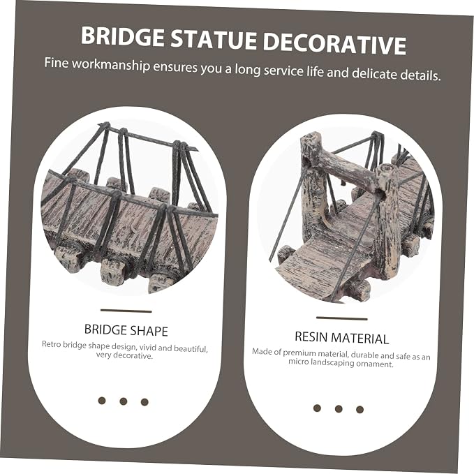 LIFKOME Miniature Resin Garden Bridge Decoration 6.10In DIY Landscaping Outdoor - Image 6