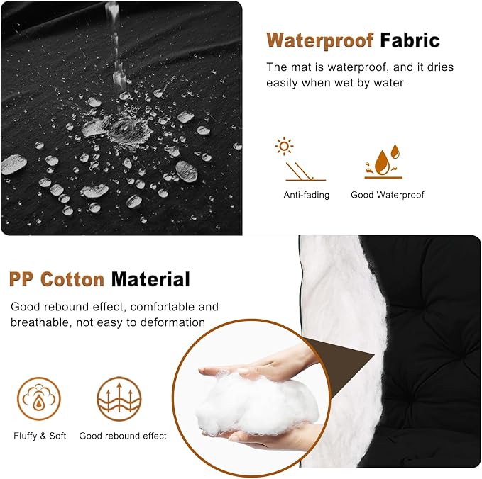 2-3 Seat Swing Replacement Cushion, Outdoor Bench Cushions - Image 3