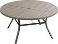 VICLLAX 50" Round Outdoor Table, Patio Dining Table by HOME