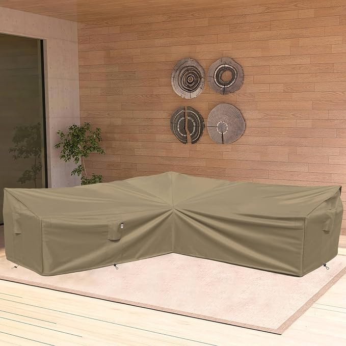 Heavy Duty Outdoor Sectional Sofa Cover, V-Shaped Lawn Winter Patio Furniture - Image 8