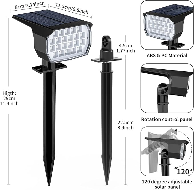 Solar Spot Lights Outdoor Color Changing, Christmas Landscape Spotlights - Image 7