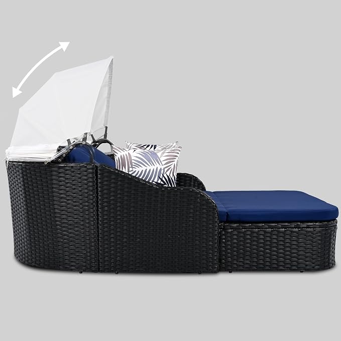 Merax Outdoor Patio Rattan Daybed Sunbed - Image 6