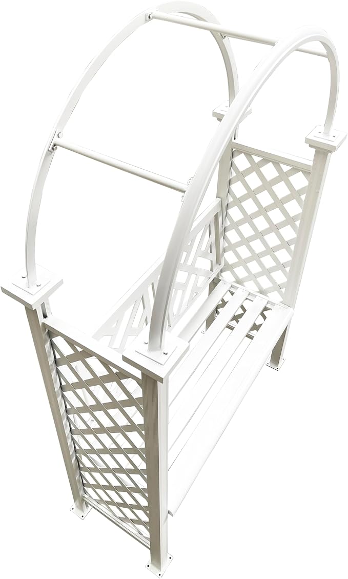 Oakland Living White Aluminum Garden Arbor Arch - Image 7