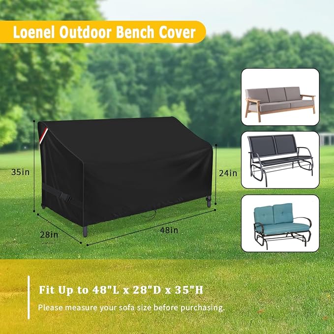 Outdoor Loveseat Cover, 2-Person Waterproof Patio Glider Covers - Image 2