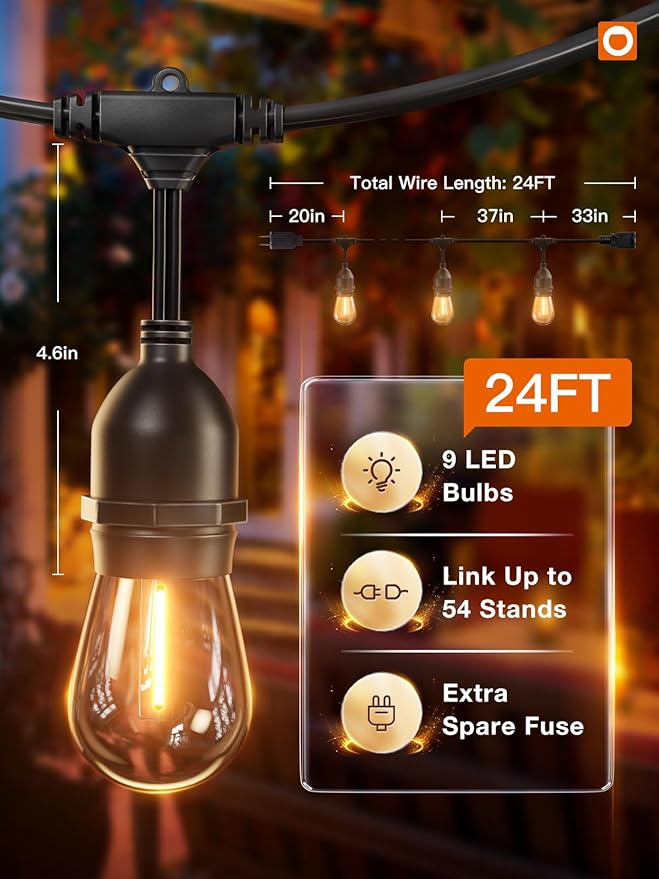 addlon LED Outdoor String Lights 24FT - Image 5
