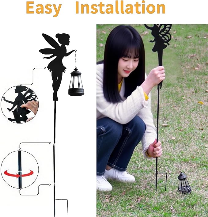 Solar Fairy Garden Stake Decorative Lantern Outdoor Waterproof, Outdoor Garden - Image 8