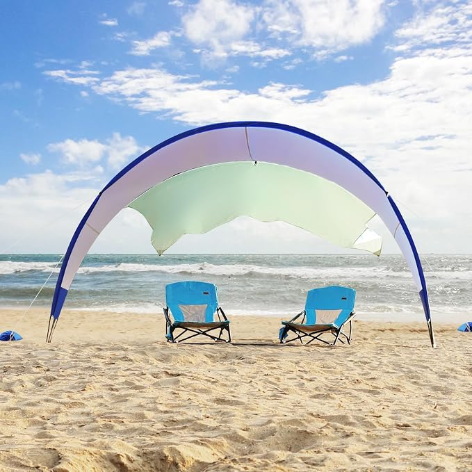 TOBTOS UPF 50+ Pop Up Beach Tent, Easy Set Up Beach Umbrella, Sun Shelter - Image 2