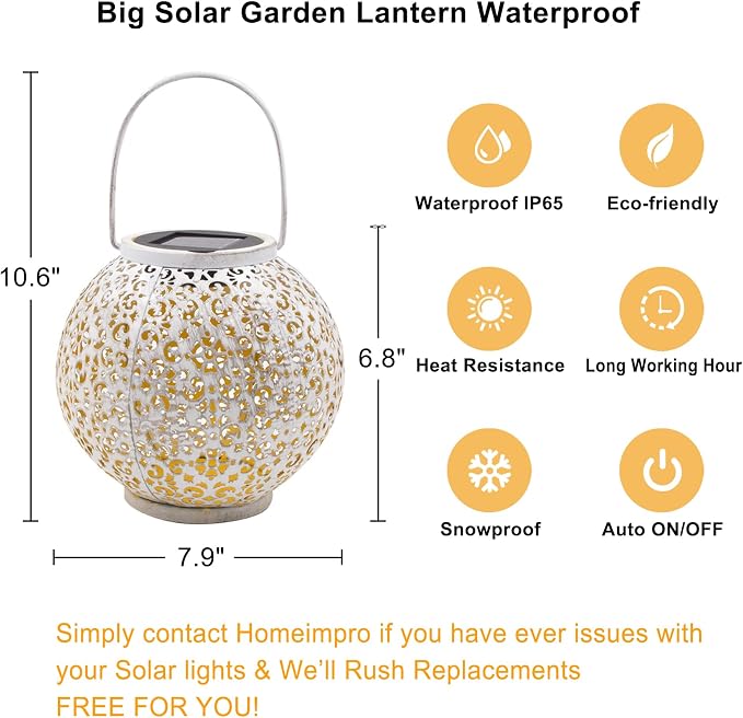 Outdoor Solar Big Lantern Waterproof Mothers Day Garden Gifts - Image 6