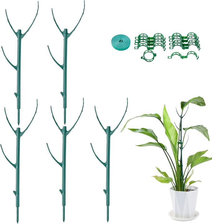 5 Pack Adjustable Plant Support Stakes, Stackable Plant Support Pole by Unknown
