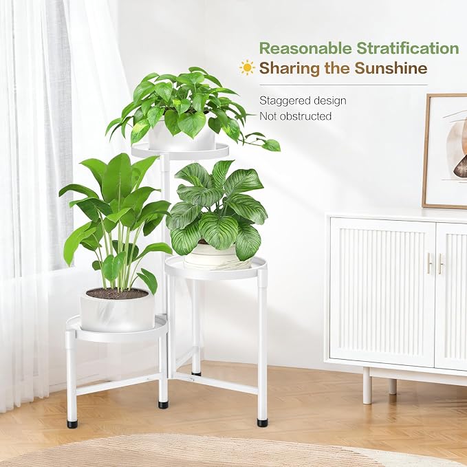3 Tier Metal Corner Plant Stand Indoor Outdoor, Heightened widened 30 in Tall - Image 6