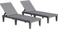 JUMMICO Patio Chaise Lounge Chair Set of 2 Outdoor PE Waterproof Adjustable by JUMMICO
