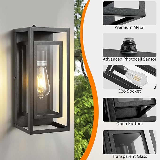 14" Outdoor Wall Lights Fixtures Dusk to Dawn Exterior Lighting Fixtures - Image 5