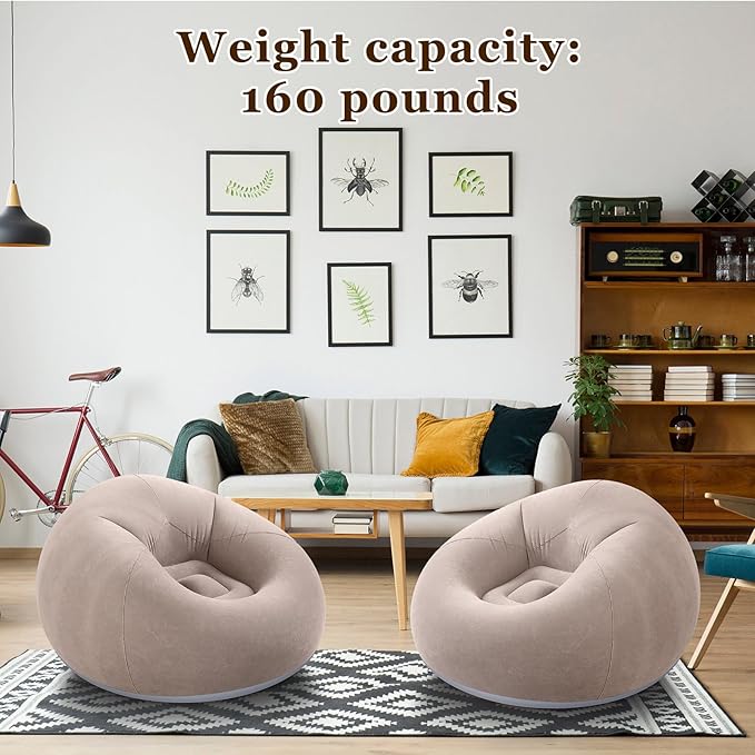 Realspring Inflatable Bean Bag Chairs Outdoor Blow up Camping Chairs Inflatable - Image 2