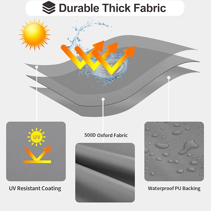 PureFit Outdoor Chaise Lounge Cover, Lounge Chair Covers Waterproof Patio - Image 3