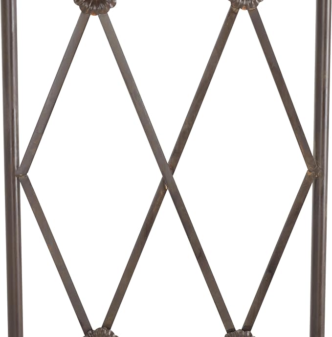 SAFAVIEH Outdoor Collection Atticus Rustic Brown Wrought Iron Lattice Arch - Image 7
