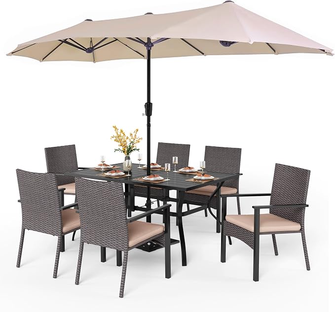 PHI VILLA 7 Pieces Patio Dining Set by PHIVILLAThepioneerofcomfortablehouseholdsupplies