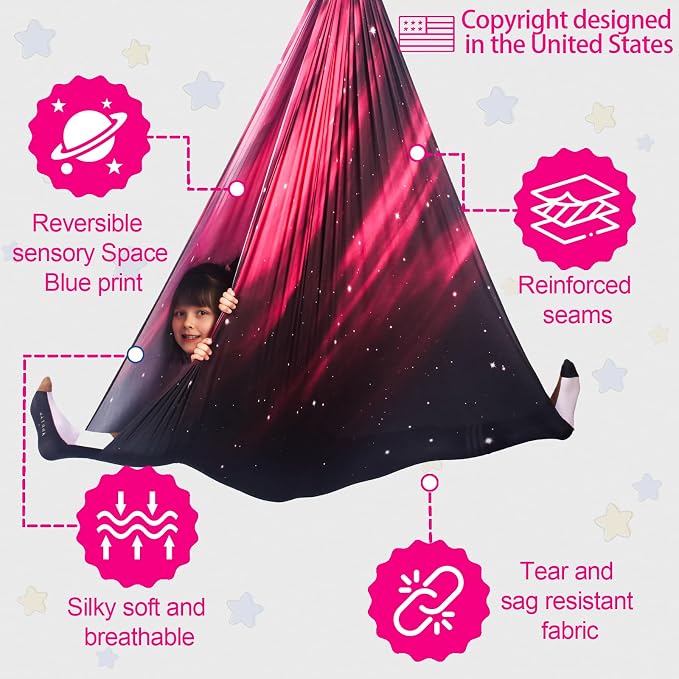 Sensory Swing for Kids Indoor and Outdoor Therapy Cuddle Swing Snuggle Hammock - Image 3