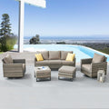 Belord Wicker Patio Furniture 5 Piece Outdoor Sofa Set, Oversize Outdoor Swivel by Belord