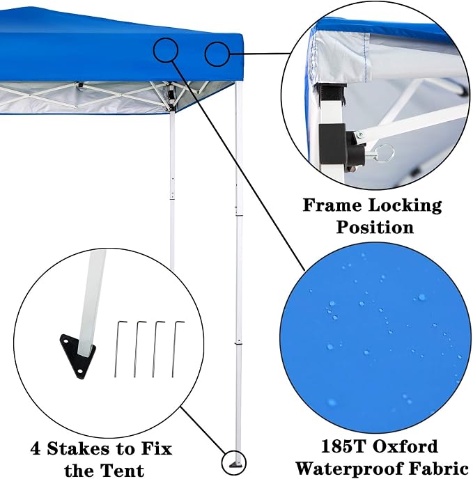 Sunnyglade 6x4 Ft Pop-Up Canopy Tent Outdoor Portable Instant Shelter Folding - Image 2